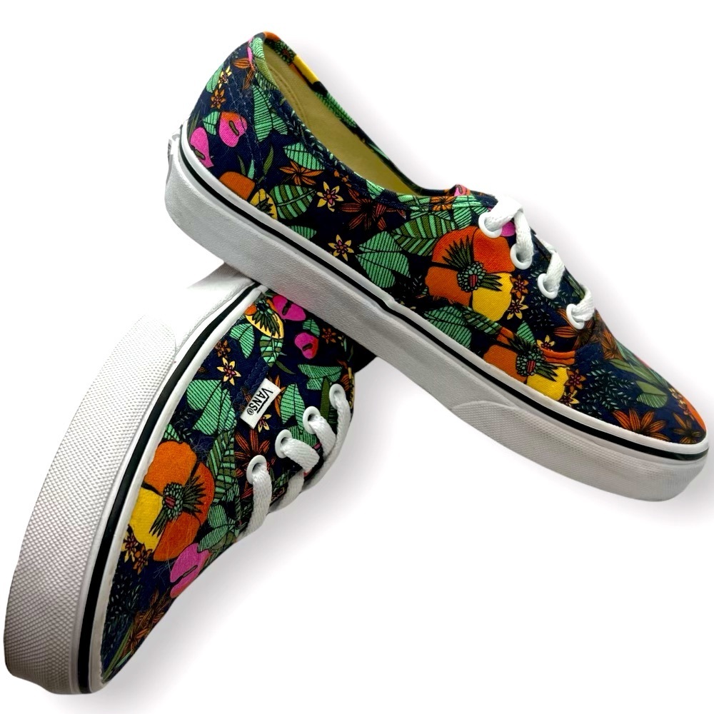Unisex Vans canvas floral print boat shoes